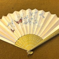 Vintage Oriental Fan Floral and Butterfly Design