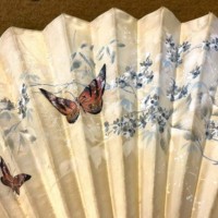 Vintage Oriental Fan Floral and Butterfly Design