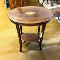 Edwardian Mahogany Inlaid Oval Occasional Table