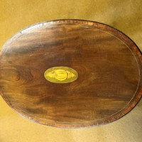 Edwardian Mahogany Inlaid Oval Occasional Table