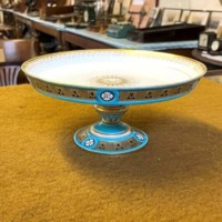 Antique Blue / Gilt Comport / Tazza Cake Stand