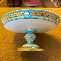 Antique Blue / Gilt Comport / Tazza Cake Stand