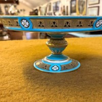 Antique Blue / Gilt Comport / Tazza Cake Stand