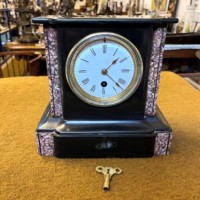 Antique Slate and Marble Mantle Clock