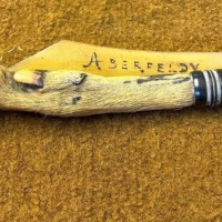 Vintage Deer Foot Handle Letter Opener Souvenir of "Aberfeldy"