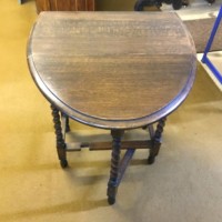 Antique Dark Oak Oval Gate Leg Table with Barley Twist Legs