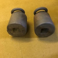 Antique Pair of Cast Iron 56 Lb Weights