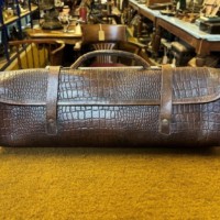 Vintage Alligator Skin Leather Document / Music Bag