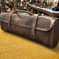 Vintage Alligator Skin Leather Document / Music Bag