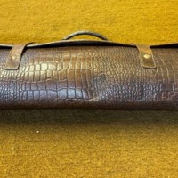 Vintage Alligator Skin Leather Document / Music Bag