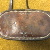 WW1 Military Binoculars Manufactured by Dollond London in a Leather Case Retailed by J Cripps London 1916, the Case is also Marked J Cubitt (presumably the owner)