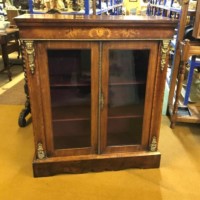 Victorian Walnut and Marquetry Pier Cabinet with Ormolu Embellishments