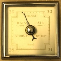 Vintage SmithS Onyx Desk Top / Mantlepiece Aneroid Barometer