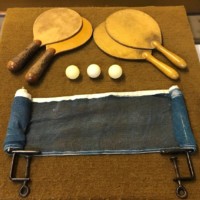 Vintage Wooden Cased Table Tennis Set