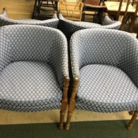 Vintage Set of 4 Upholstered Tub Chairs