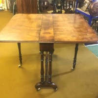 Victorian Burr Walnut Sutherland Drop Leaf Table