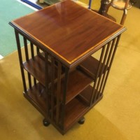 Edwardian Inlaid Mahogany Revolving Bookcase