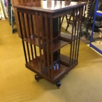 Edwardian Inlaid Mahogany Revolving Bookcase