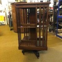 Edwardian Inlaid Mahogany Revolving Bookcase