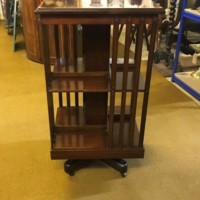 Edwardian Inlaid Mahogany Revolving Bookcase