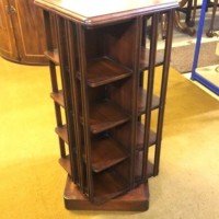 Mid Century Mahogany Revolving Bookcase / Display Cabinet / CD Rack