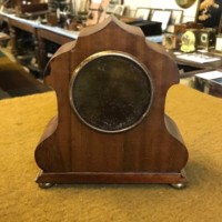 Edwardian Duverdry & Bloquel Flame Mahogany Inlaid Mantle Clock