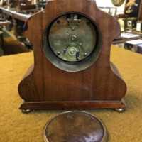 Edwardian Duverdry & Bloquel Flame Mahogany Inlaid Mantle Clock