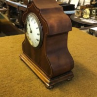 Edwardian Duverdry & Bloquel Flame Mahogany Inlaid Mantle Clock