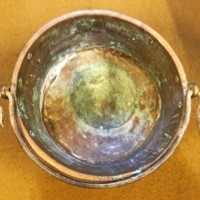 Victorian Large Hammered Copper Cooking Pot