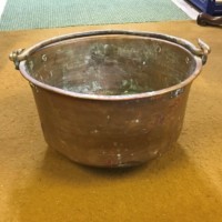 Victorian Large Hammered Copper Cooking Pot