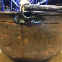 Victorian Large Hammered Copper Cooking Pot