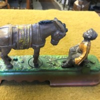 Vintage American Cast Iron Mechanical Bank "Always Did 'Spise A Mule" ﻿Reproduced from the Original in Collection of The Book Of Knowledge