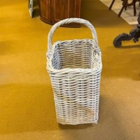 Vintage Grey Rattan Stair Step Washing Basket