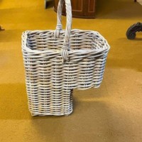 Vintage Grey Rattan Stair Step Washing Basket