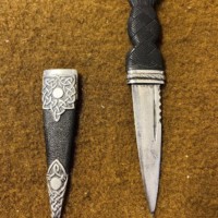 Vintage Scottish Sgian Dubh with Silver Plated Mounts