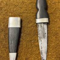 Vintage Scottish Sgian Dubh with Silver Plated Mounts