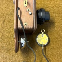 Antique Railway Signal Box Telephone Bakelite, Brass and Wood