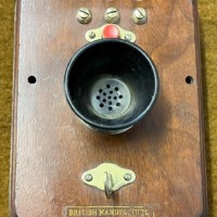 Antique Railway Trackside Telephone Bakelite, Wood and Brass