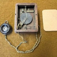 Antique Railway Trackside Telephone Bakelite, Wood and Brass