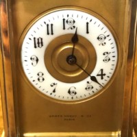 Antique Brass Striking Carriage Clock Retailed by James Hardy & Co Paris