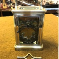 Antique Brass Striking Carriage Clock Retailed by James Hardy & Co Paris