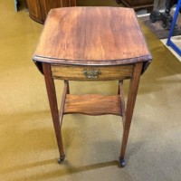 Edwardian Mahogany Oval Drop Leaf Occasional Table