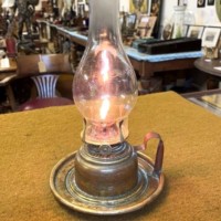 Victorian Copper Brass Finger Oil Lamp