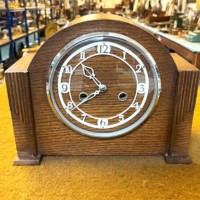 Vintage Art Deco Style Oak Mantle Clock by Smiths Enfield