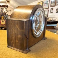 Vintage Art Deco Style Oak Mantle Clock by Smiths Enfield