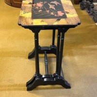 Regency Style Chinoiserie Decorated Satinwood Inlaid Nest of 2 Tables