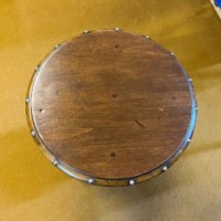 Antique Mahogany Gypsy Table with Turned Legs and Brass Studding