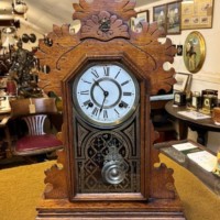 Antique American Gingerbread Clock by The Ansonia Clock Company New York