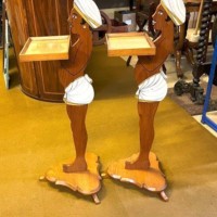 Vintage Pair of Art Deco Style Dumb Waiter / Card Stands