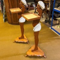 Vintage Pair of Art Deco Style Dumb Waiter / Card Stands